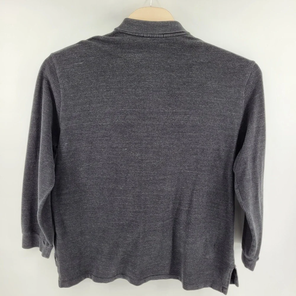 Polo Ralph Lauren Long Sleeve Polo Shirt XXL Charcoal Heather Embroidered Pony‎